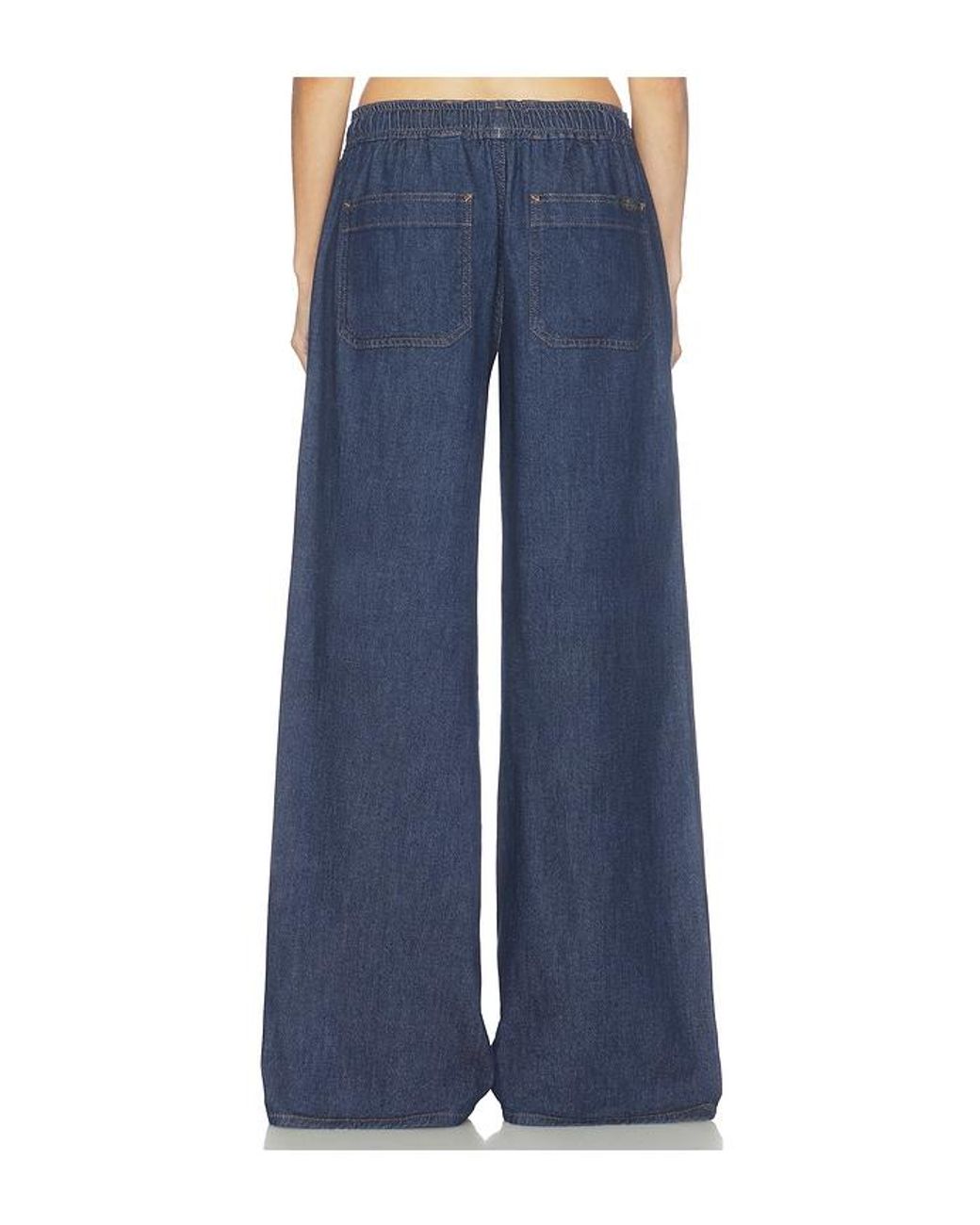 7 For All Mankind Blue Utility Pull On Wide Leg Jean