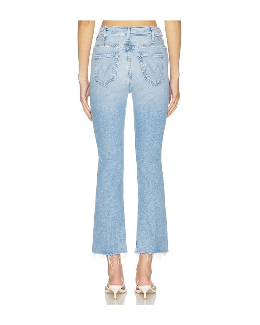 Mother Blue Lil Petite Hustler Ankle Fray Jeans