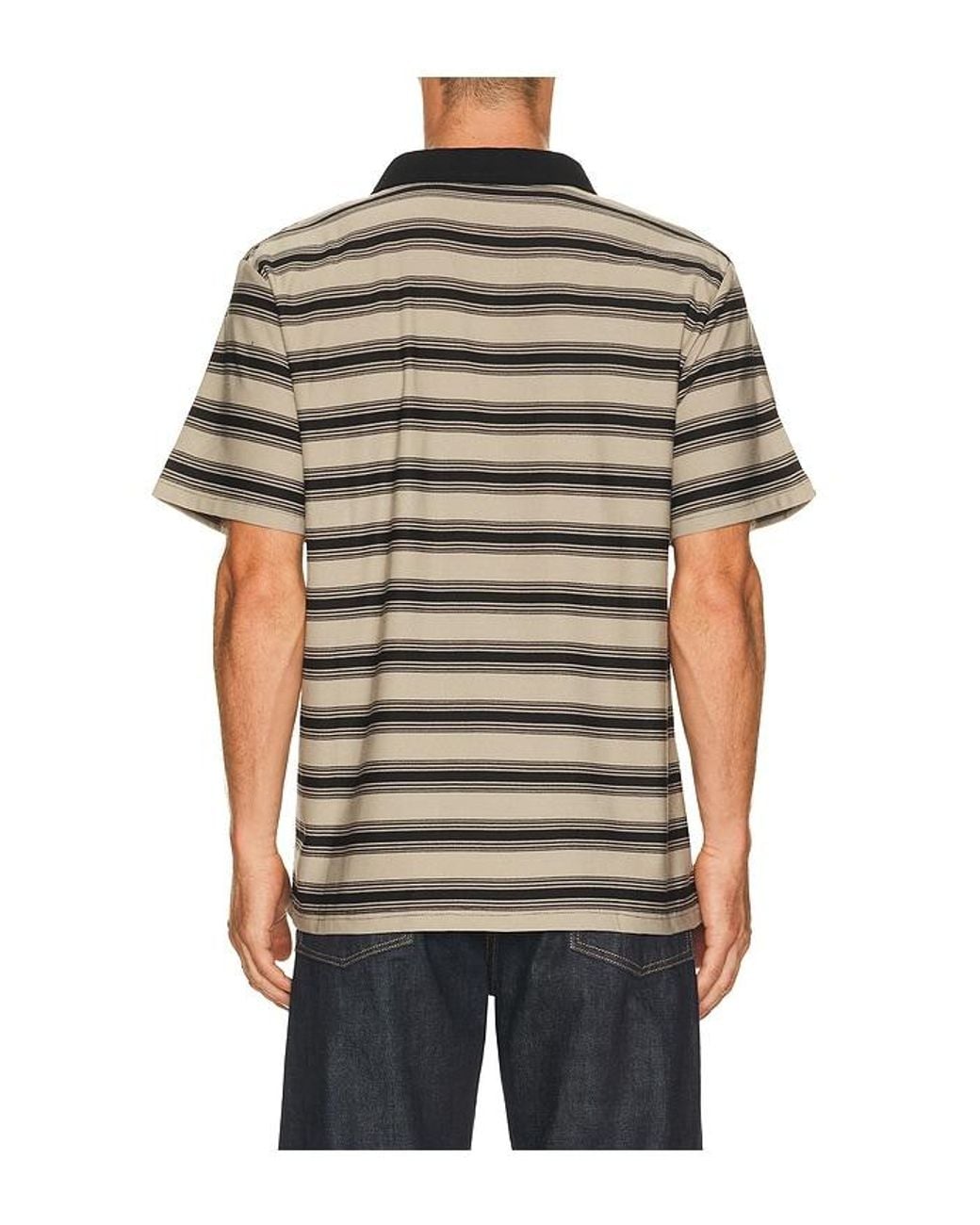 Rhythm Black Vintage Stripe Havana Polo for men