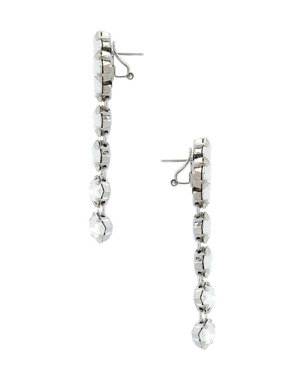 Anton Heunis White Omega Clasp Cascade Pixel Earrings