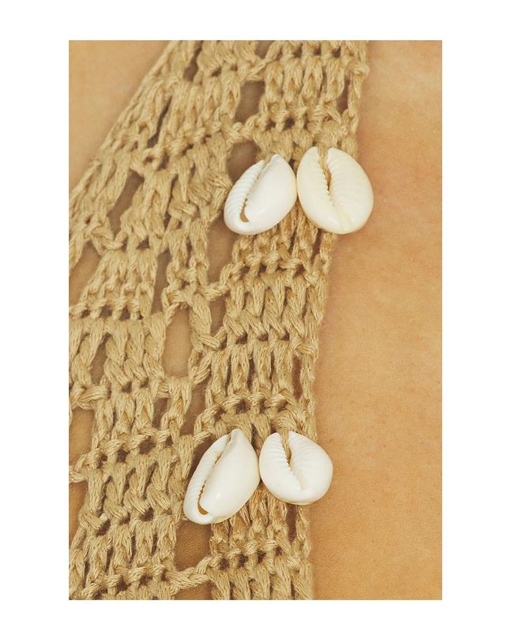 MORE TO COME Natural Tamia Crochet Mini Dress