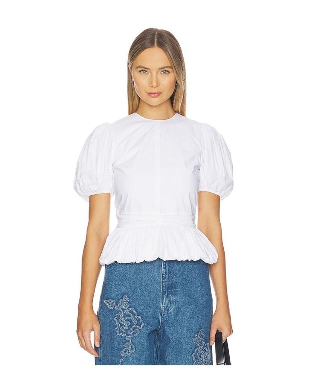 ROTATE BIRGER CHRISTENSEN White Top With Puffsleeves