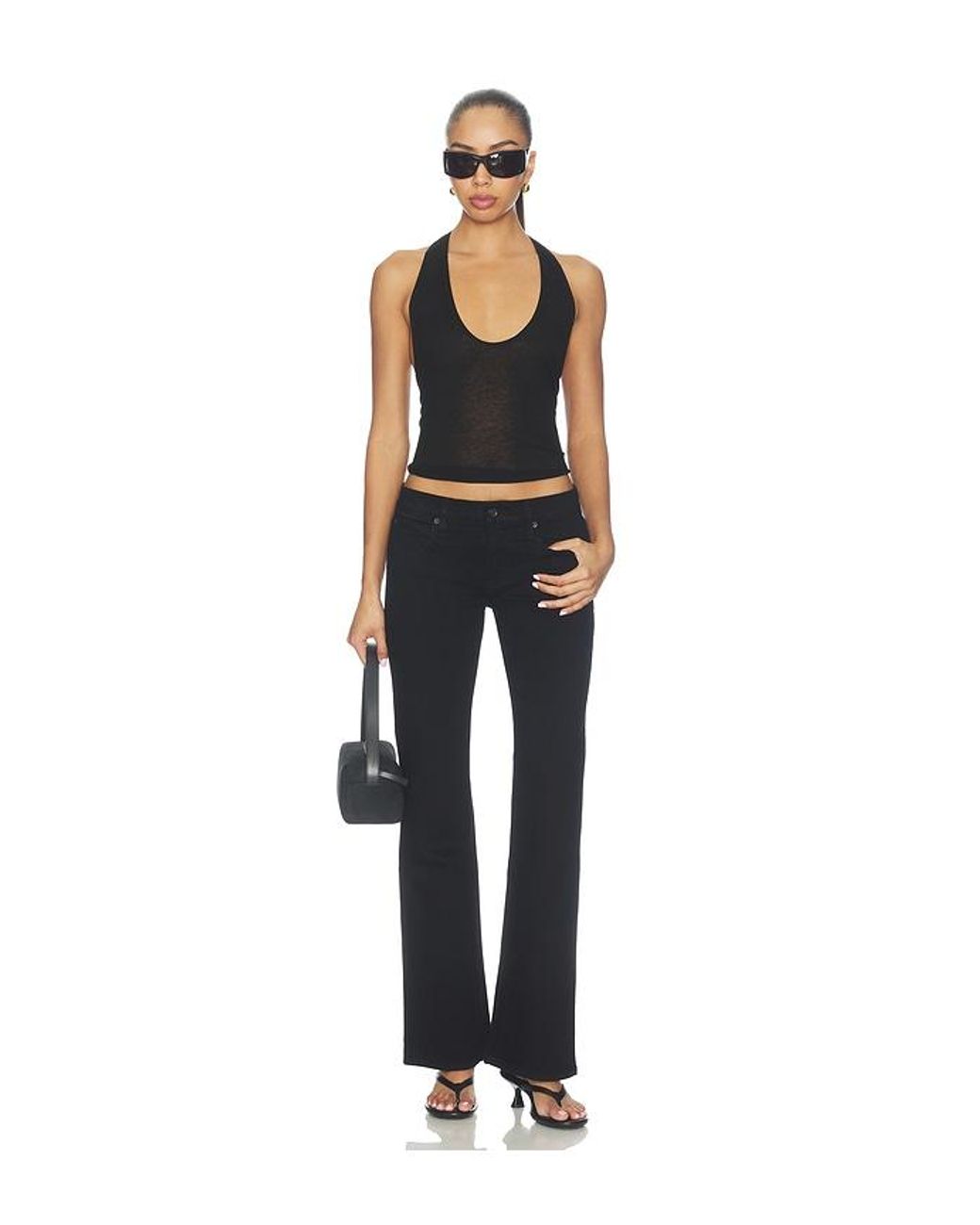 SLVRLAKE Denim Black Olivia Low Rise Boot Jean