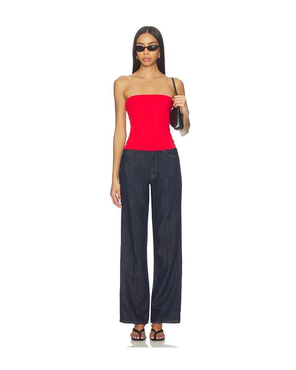 Free People Red The Carrie Tube Top