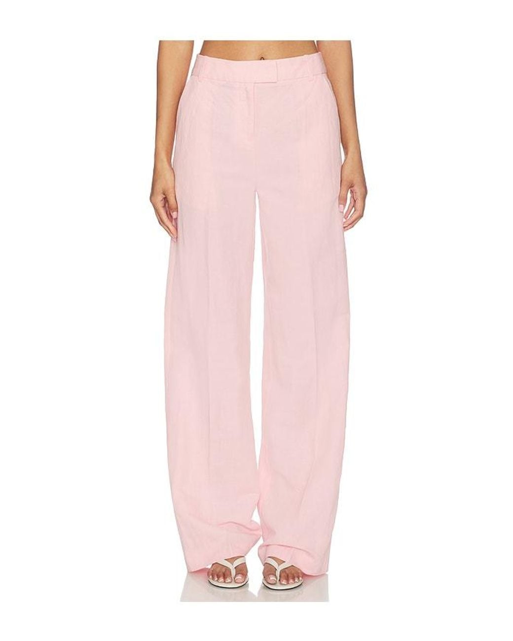 Lovers + Friends Pink Emmett Linen Pant