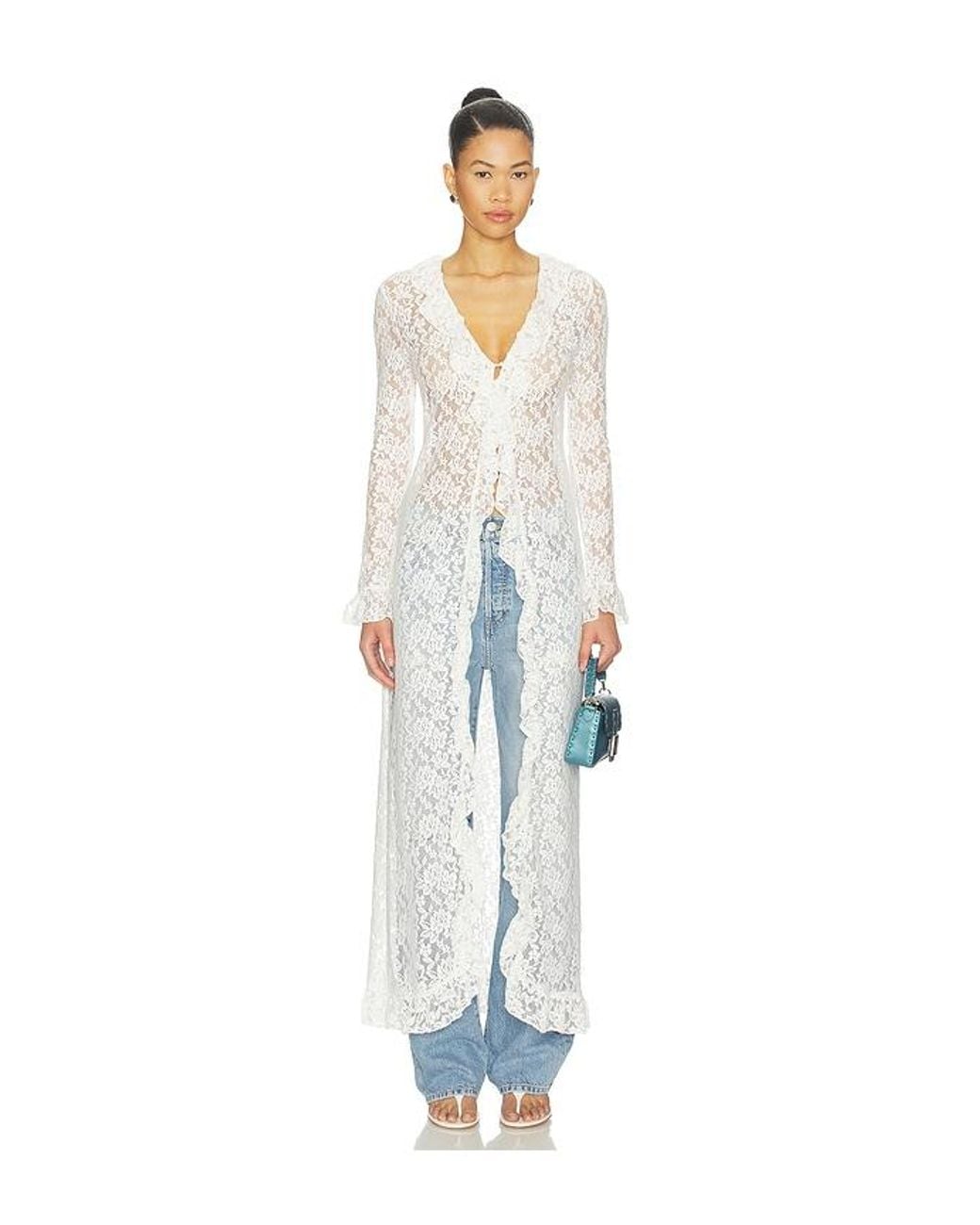 Lioness White Long Nights Duster