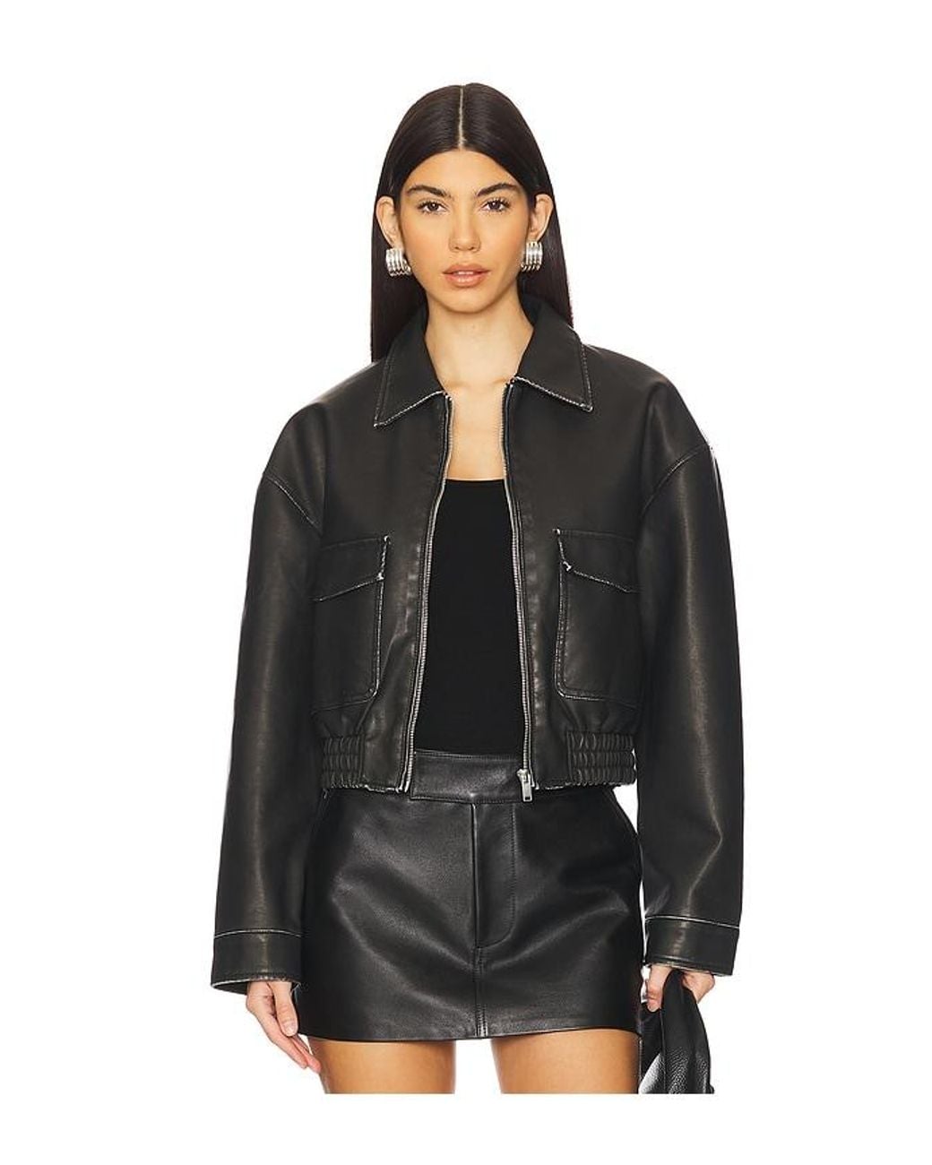 superdown Black Lolo Faux Leather Jacket