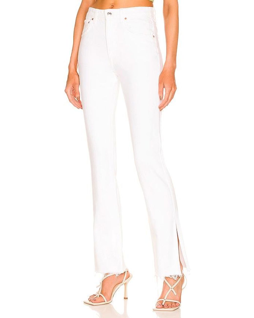 GRLFRND White Harlow High Rise Boot Jeans