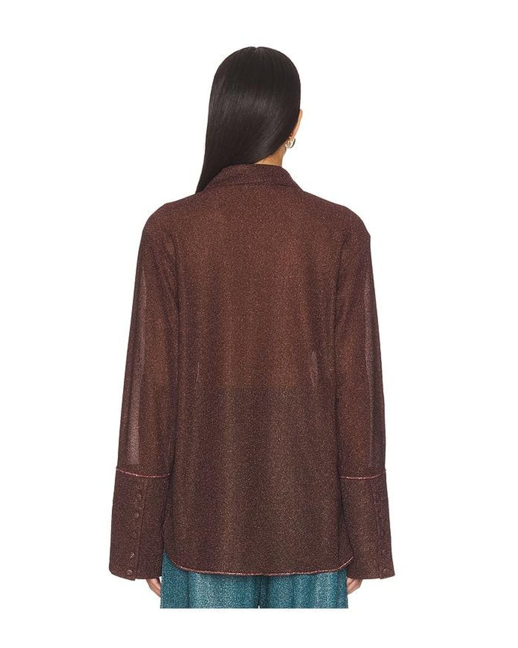 Oseree Brown Lumiere Sleeves Shirt