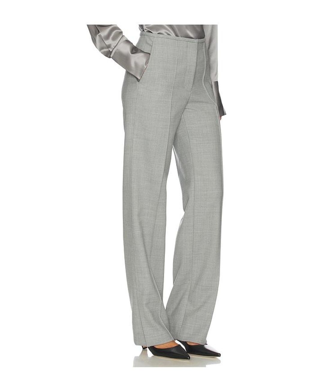 Helmut Lang Gray Hose Mit Tiefem Bund