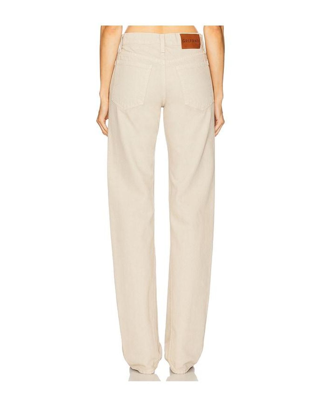 GRLFRND White Graham Low Rise Straight Twisted Seam