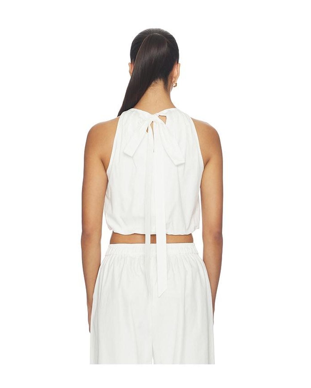 AEXAE White Cotton Halter Top