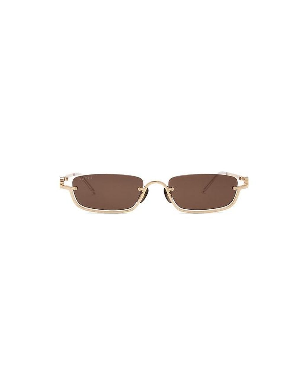 Gucci Brown Rectangular Sunglasses for men