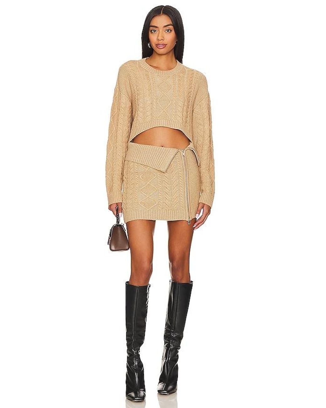 Camila Coelho Natural Carmen Cropped Cable Crew