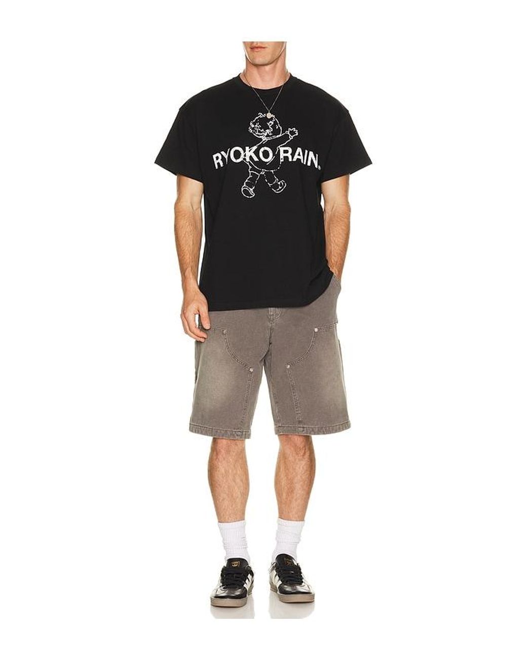 Ryoko Rain Black Butterfly Garden Tee for men