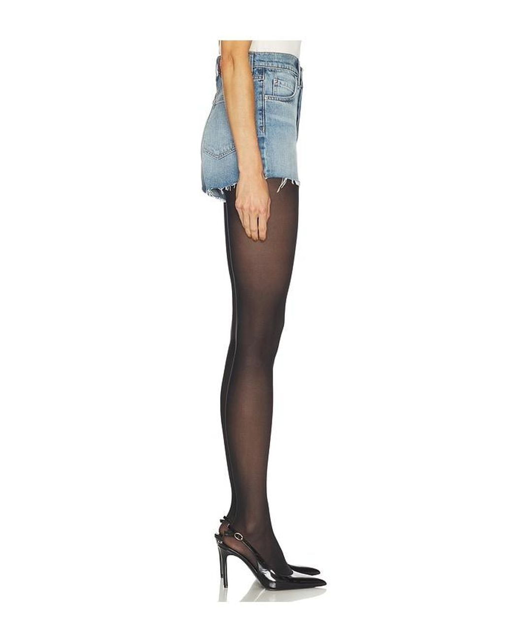 GRLFRND Blue Nadia V Front Short