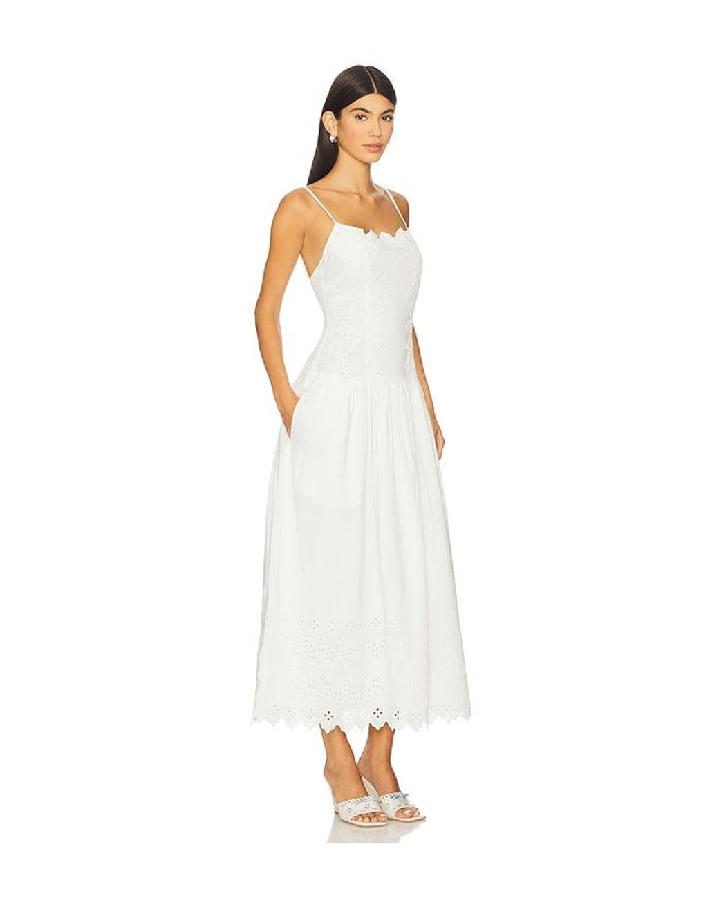 Tularosa White Ava Midi Dress