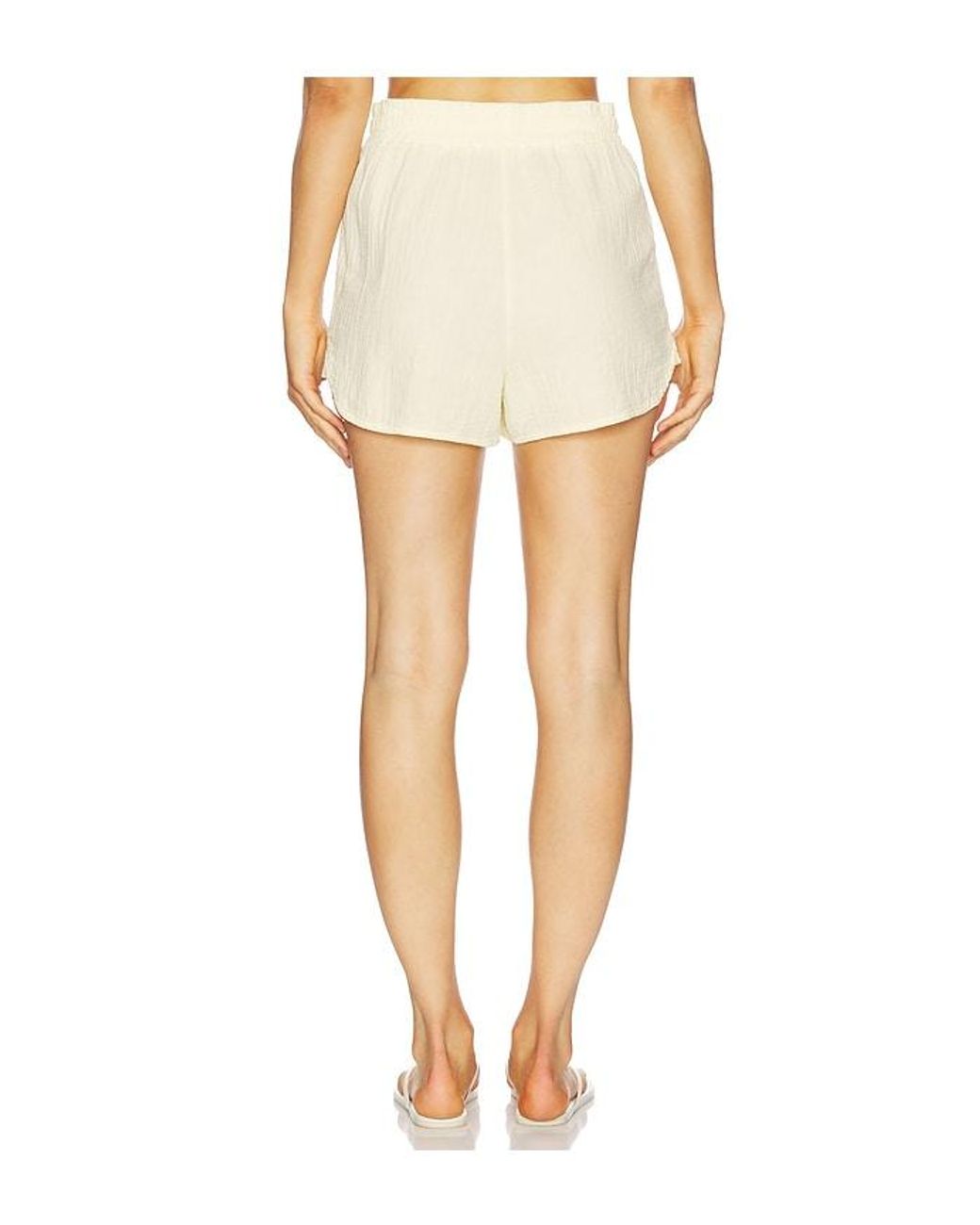 Bobi White Wide Waistband Short