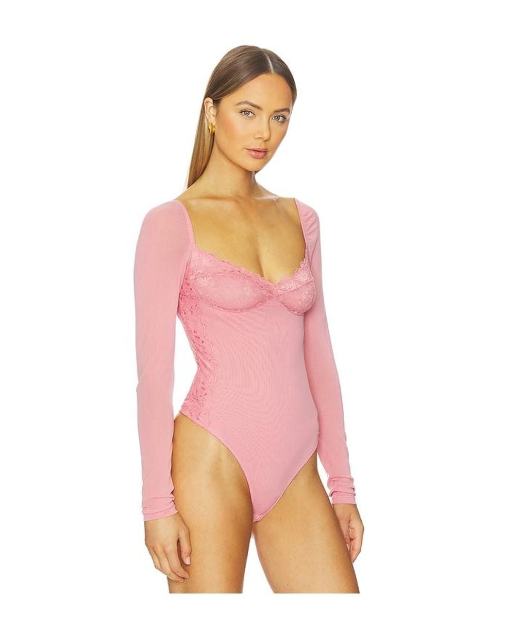Free People Blue Suddenly Fine Bodysuit