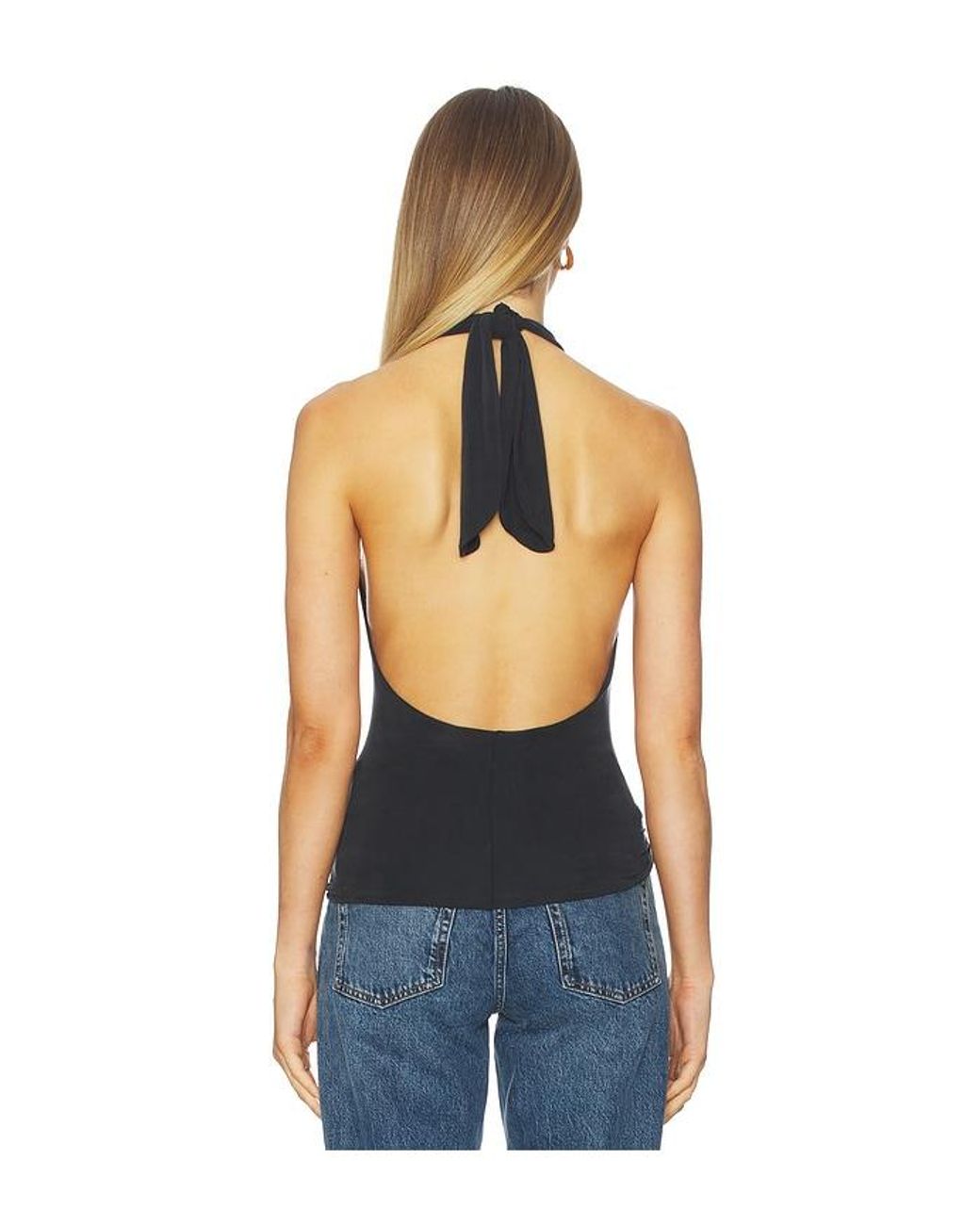 Peachy Den Blue Amelia Halter Top