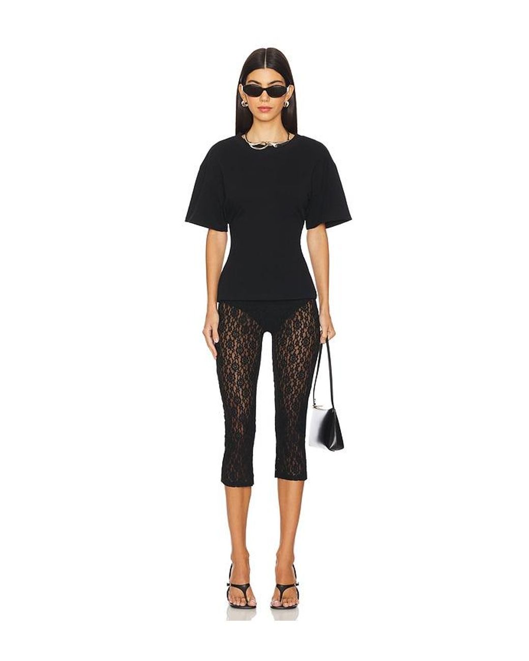 EB DENIM Black Cinched Waist Jersey Tee