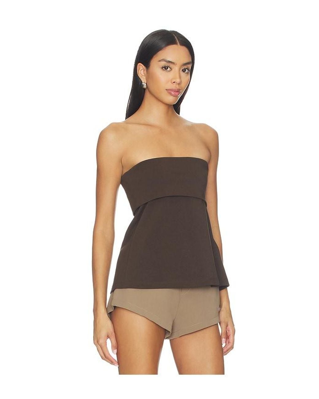 Closed Brown Peplon Top