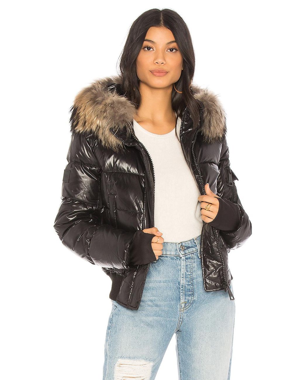 Sam. Skyler Puffer Jacket With Raccoon Fur | Lyst