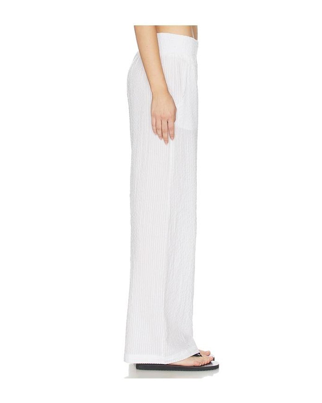 Bobi White Wide Leg Pant Smocked