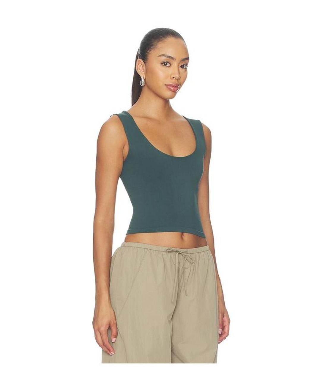 Free People Blue Clean Lines Muscle Cami