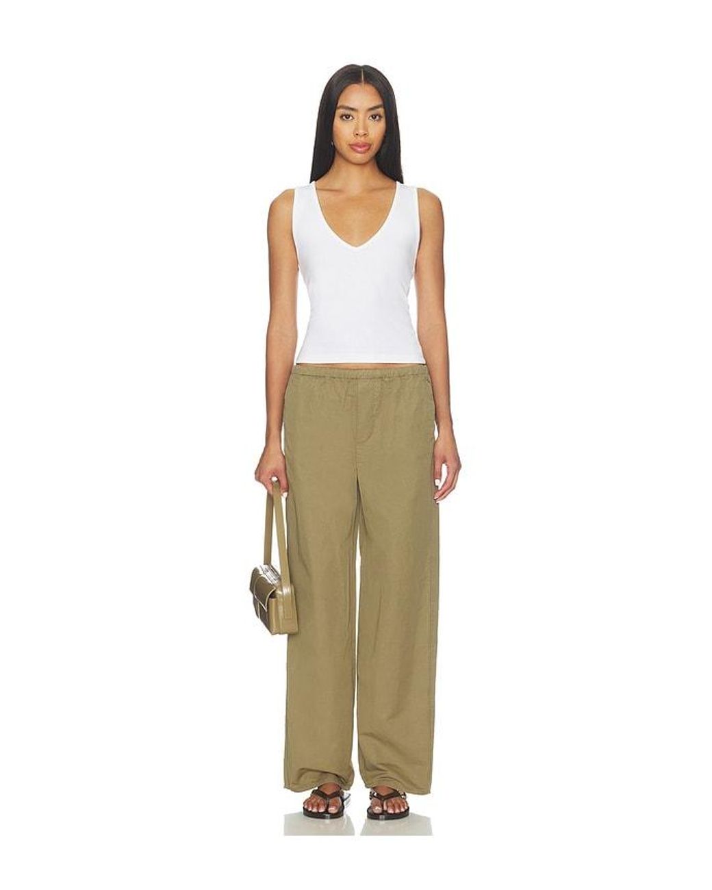GRLFRND Green Kacey Pull On Wide Leg