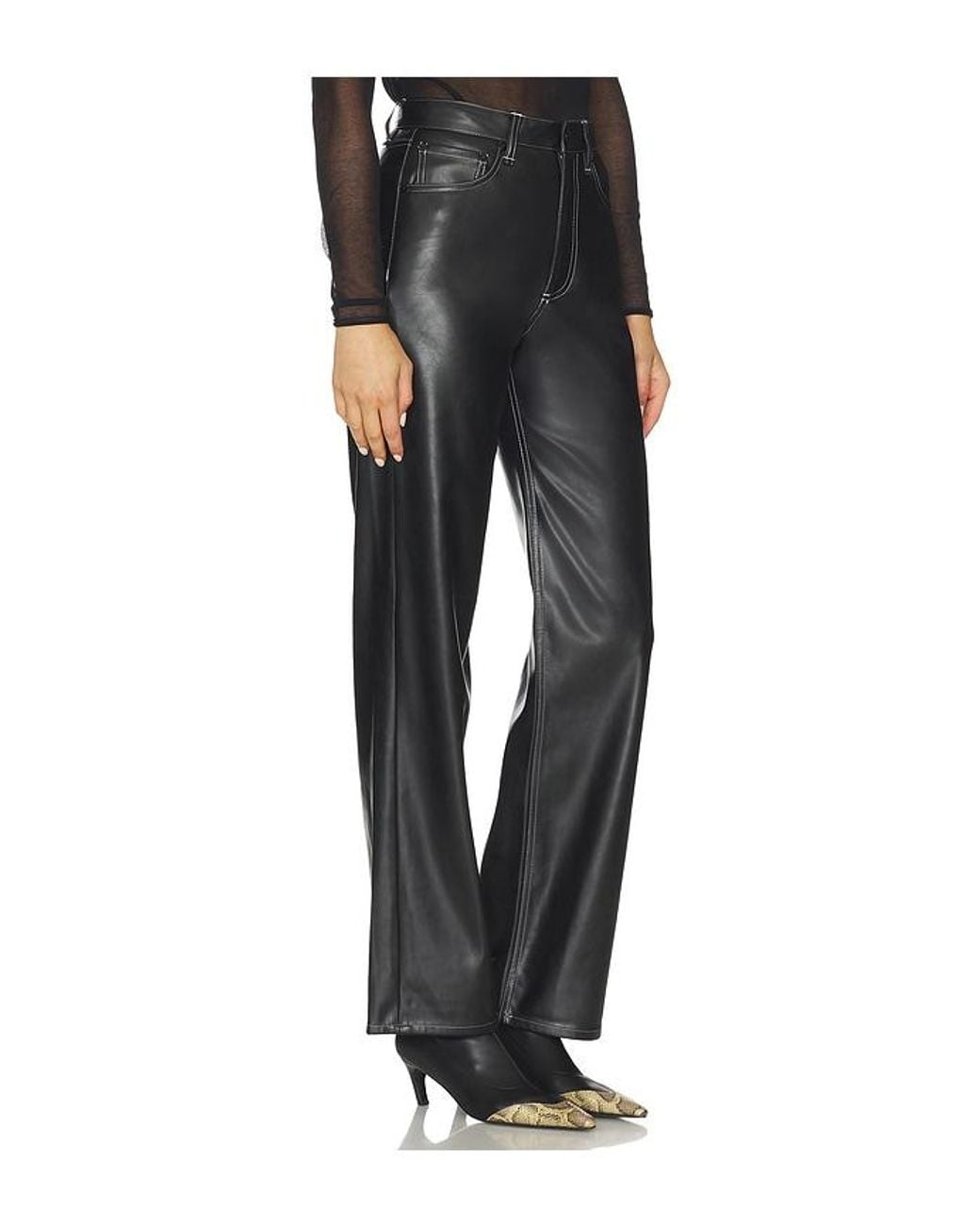 Rag & Bone Black Shea Faux Leather Straight Pant