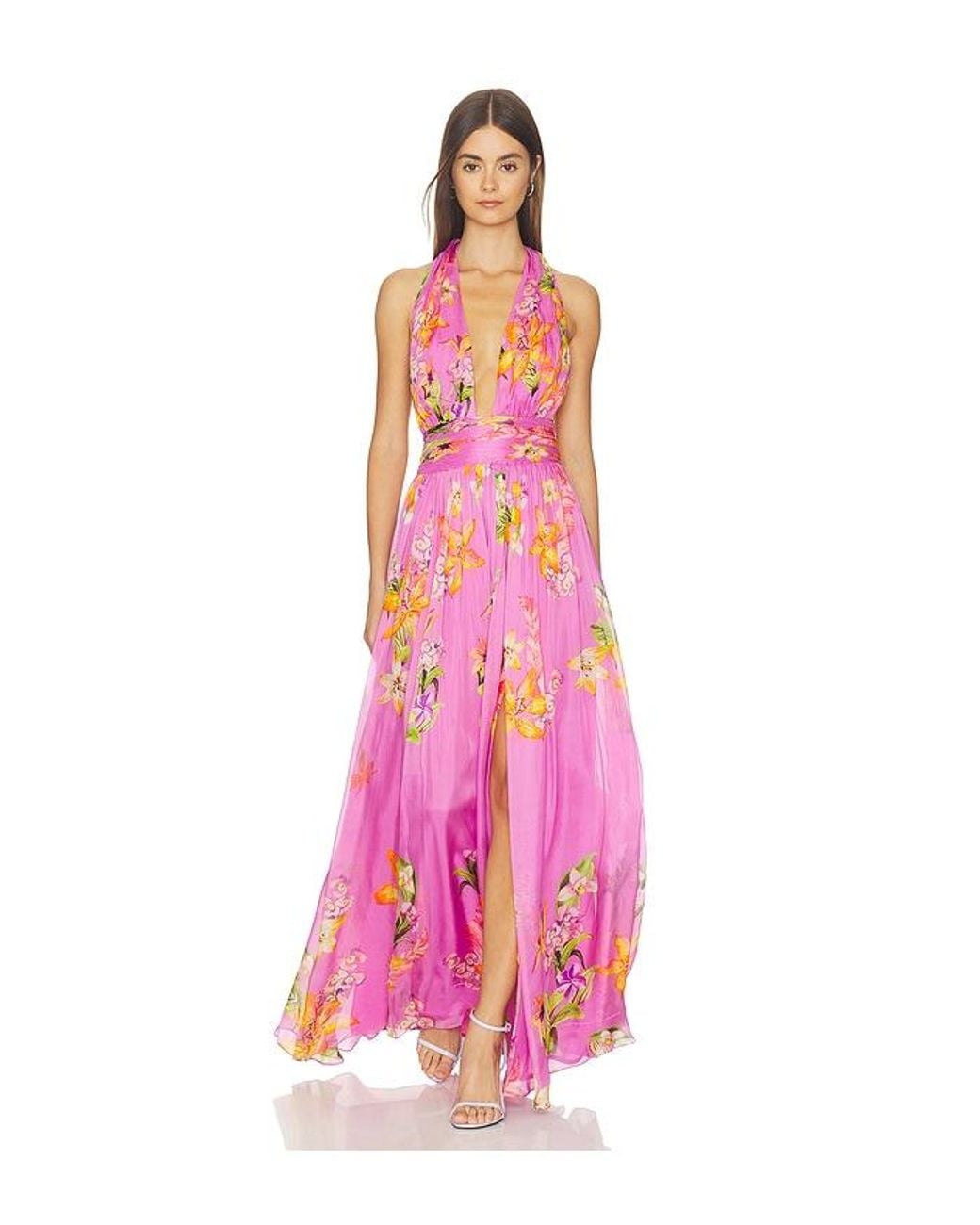Rococo Sand Pink Back Ties Maxi Dress