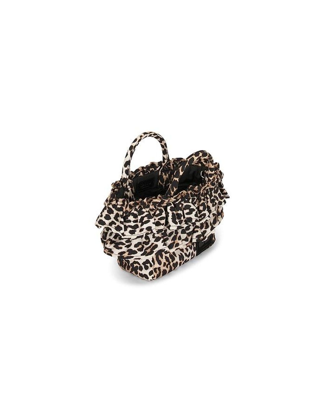 Ganni Black Mini Shopper Ruffle Print