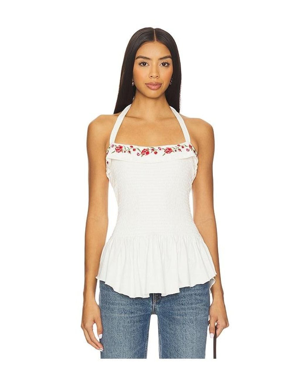 Free People White X Revolve Alee Top