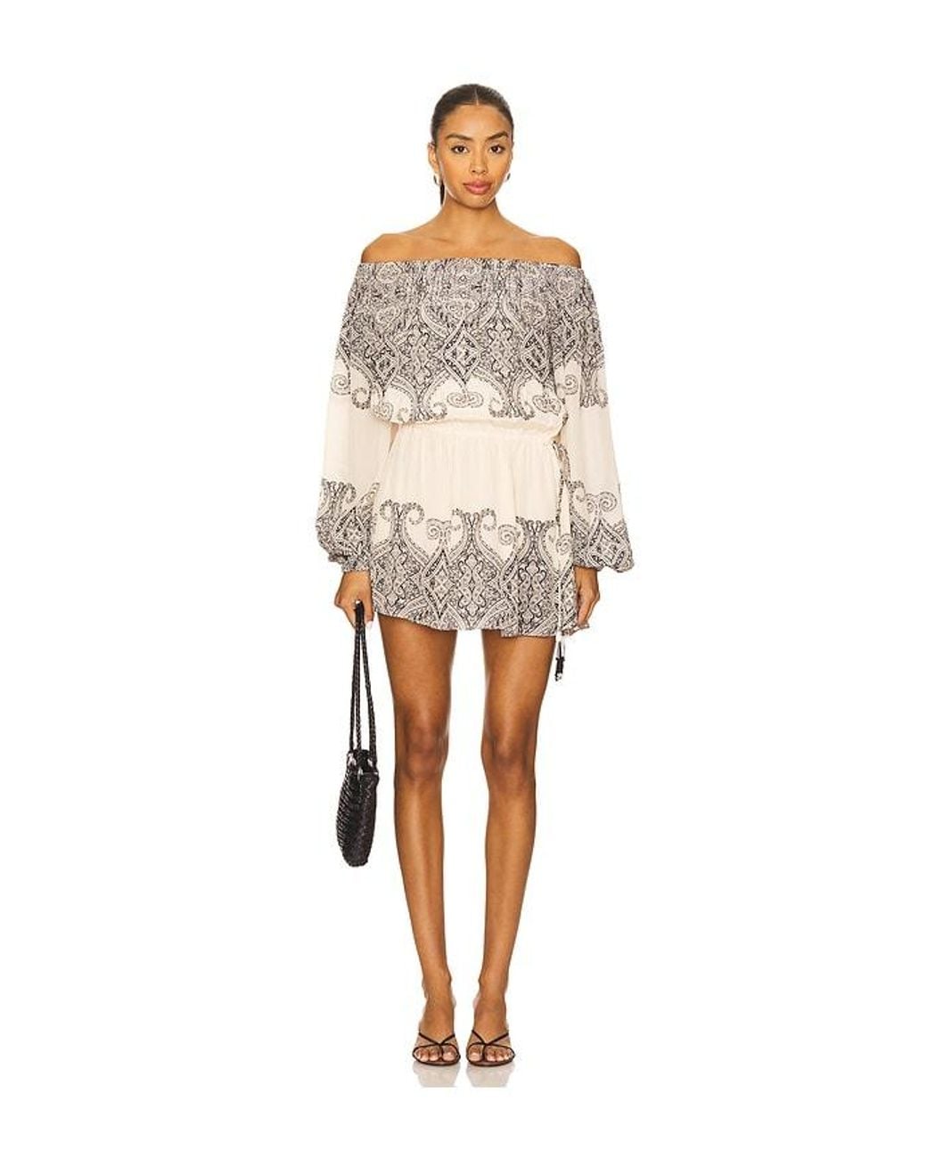 Hemant & Nandita Natural Slip On Mini Dress