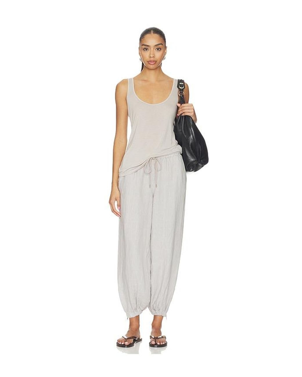 L'Agence White Celia Scoop Neck Tank