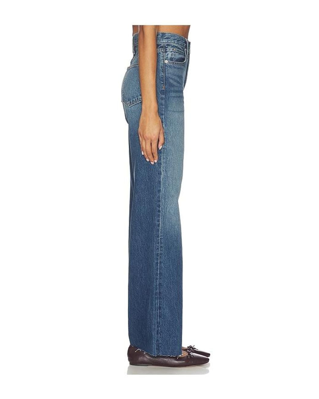 SLVRLAKE Denim Blue Grace High Rise Wide Leg Jeans