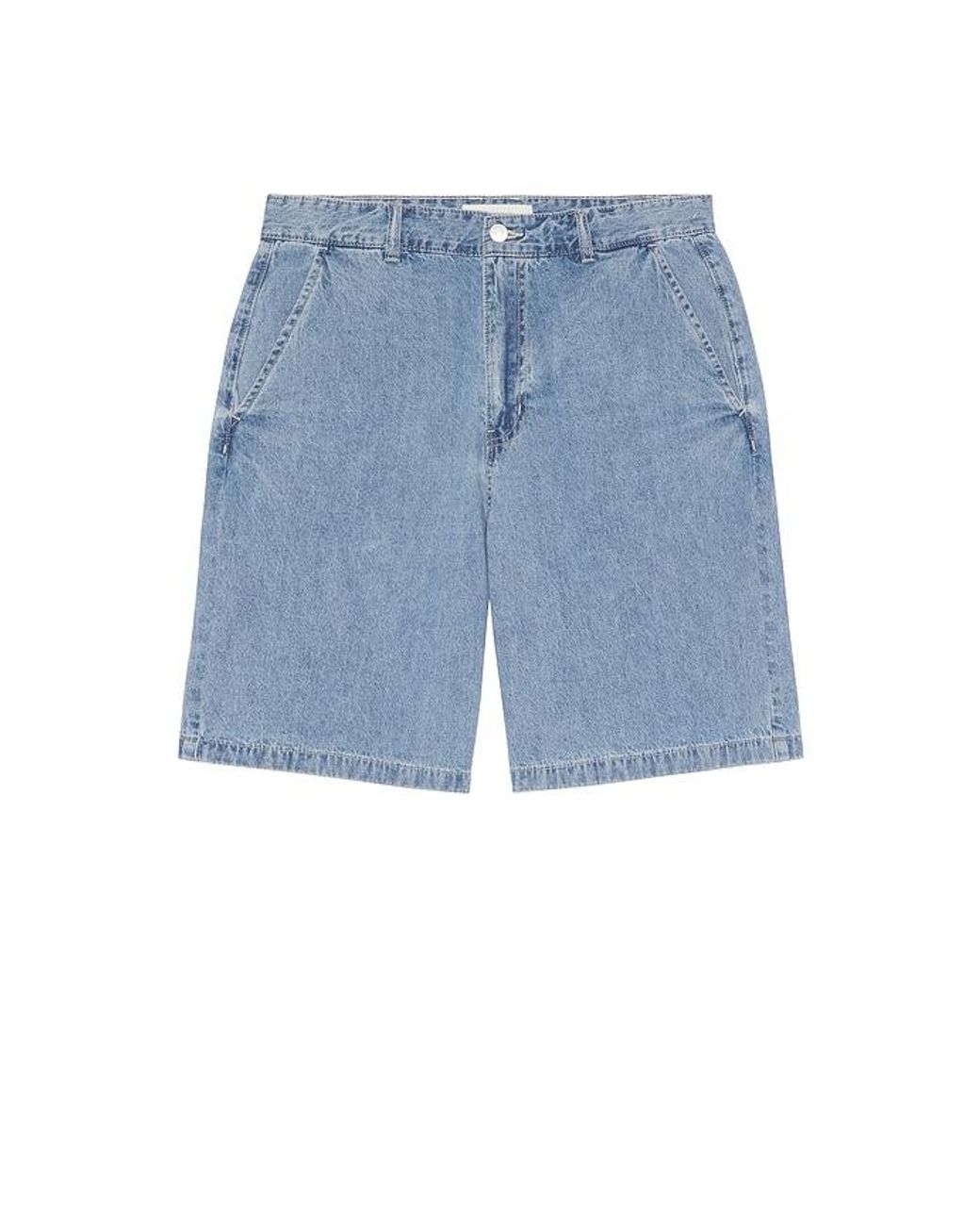 DUNST Blue Linen Denim Shorts for men