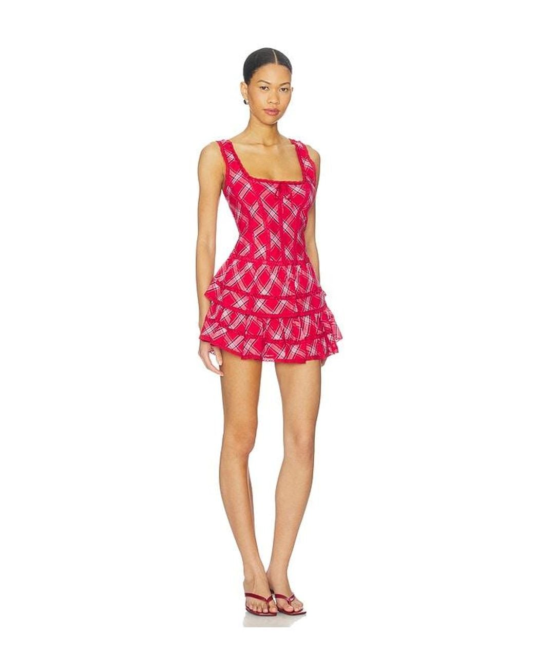 LoveShackFancy Red Kleid Torres