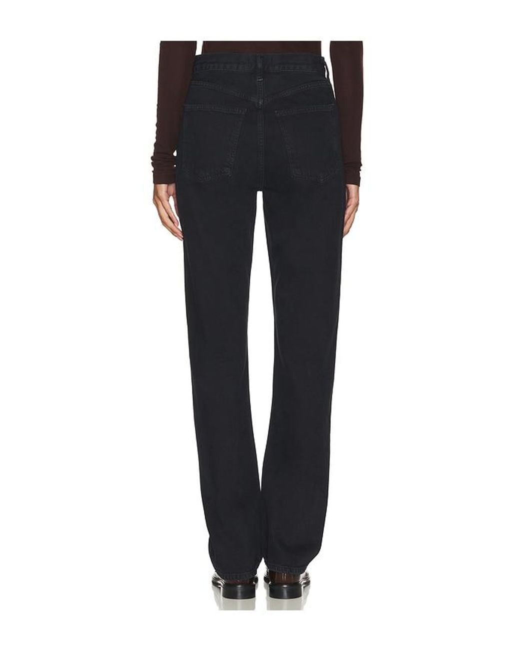 Agolde Black 90's Pinch Waist Long Jeans