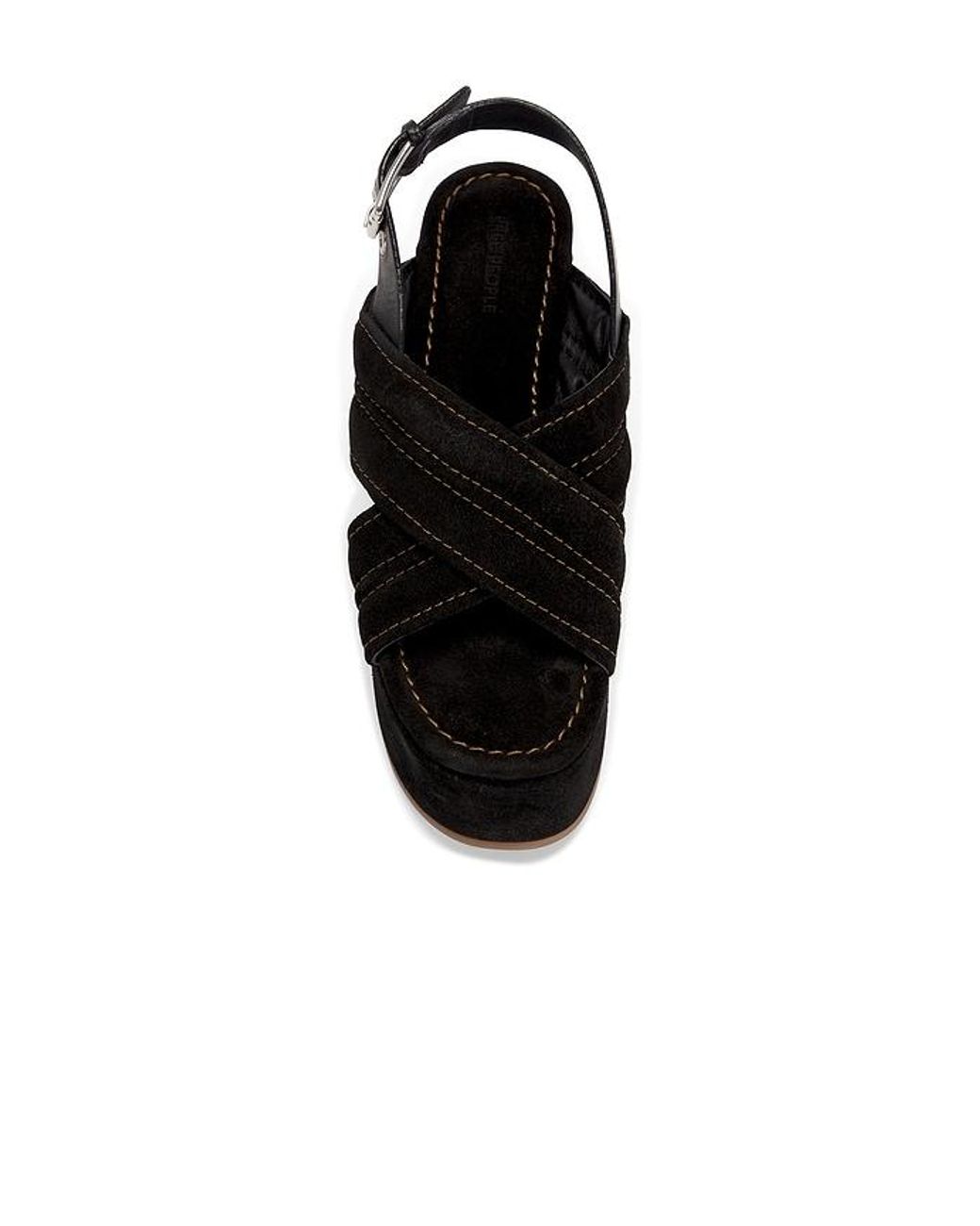 Free People Black Beach Party Platform Sandal