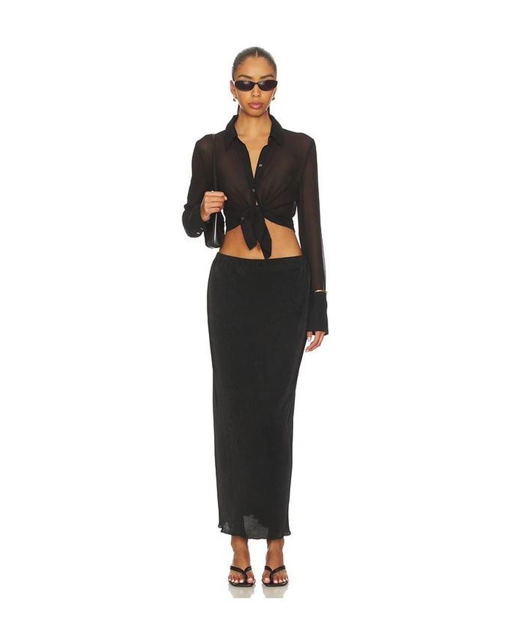 Lovers + Friends Black Gala Maxi Skirt