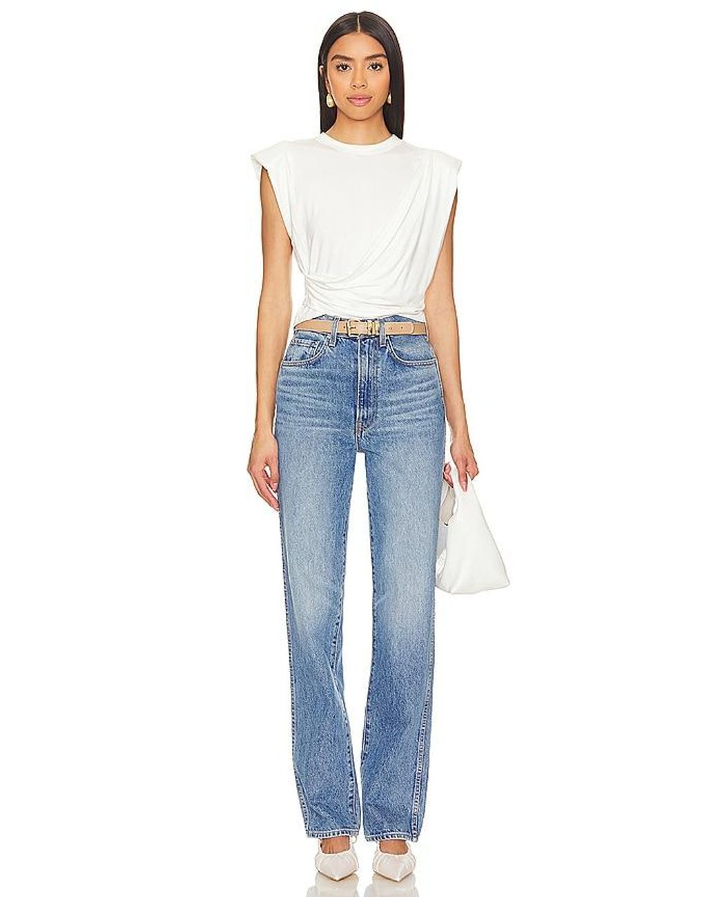 Jonathan Simkhai Blue Estelle Clean Crop T Shirt