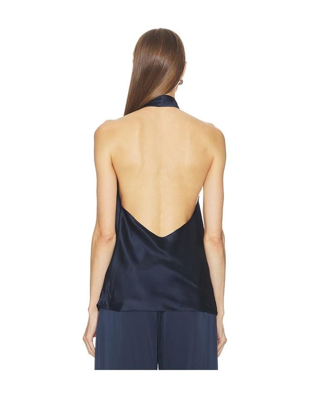 The Sei Blue Draped Halter Top