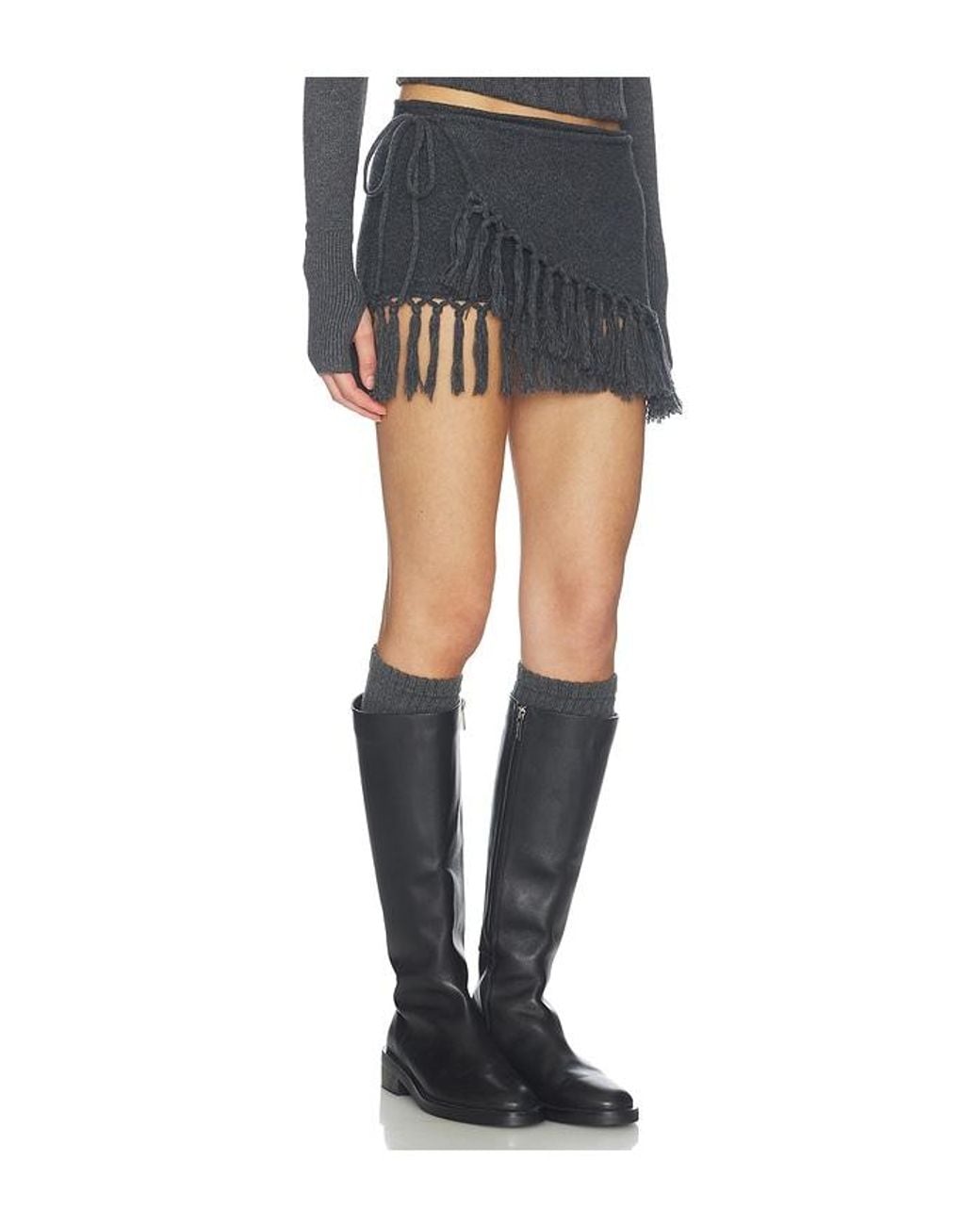 Frankie's Bikinis Black Luca Knit Skirt