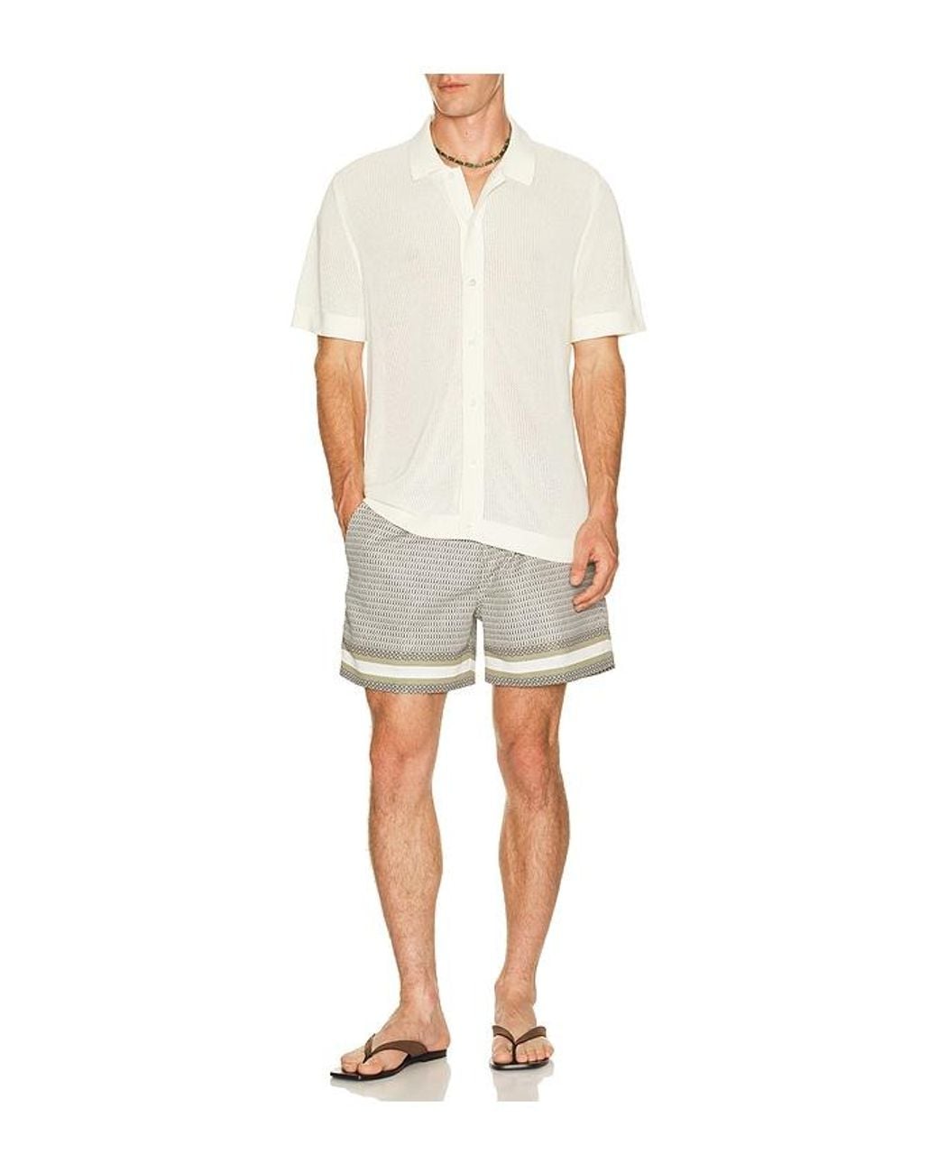CHE Gray Berkeley Border Printed Swim Short for men