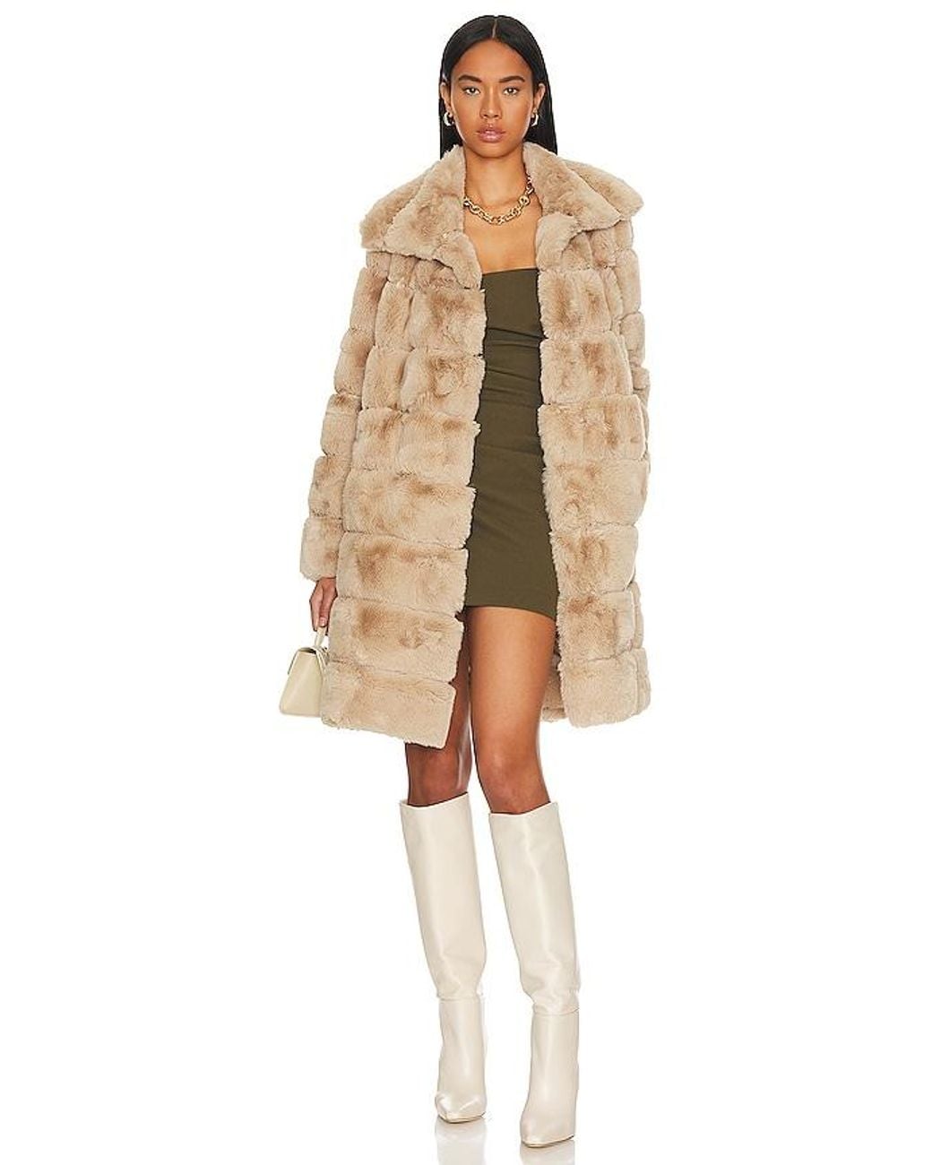 Adrienne Landau Natural X Revolve Faux Fur Long Coat