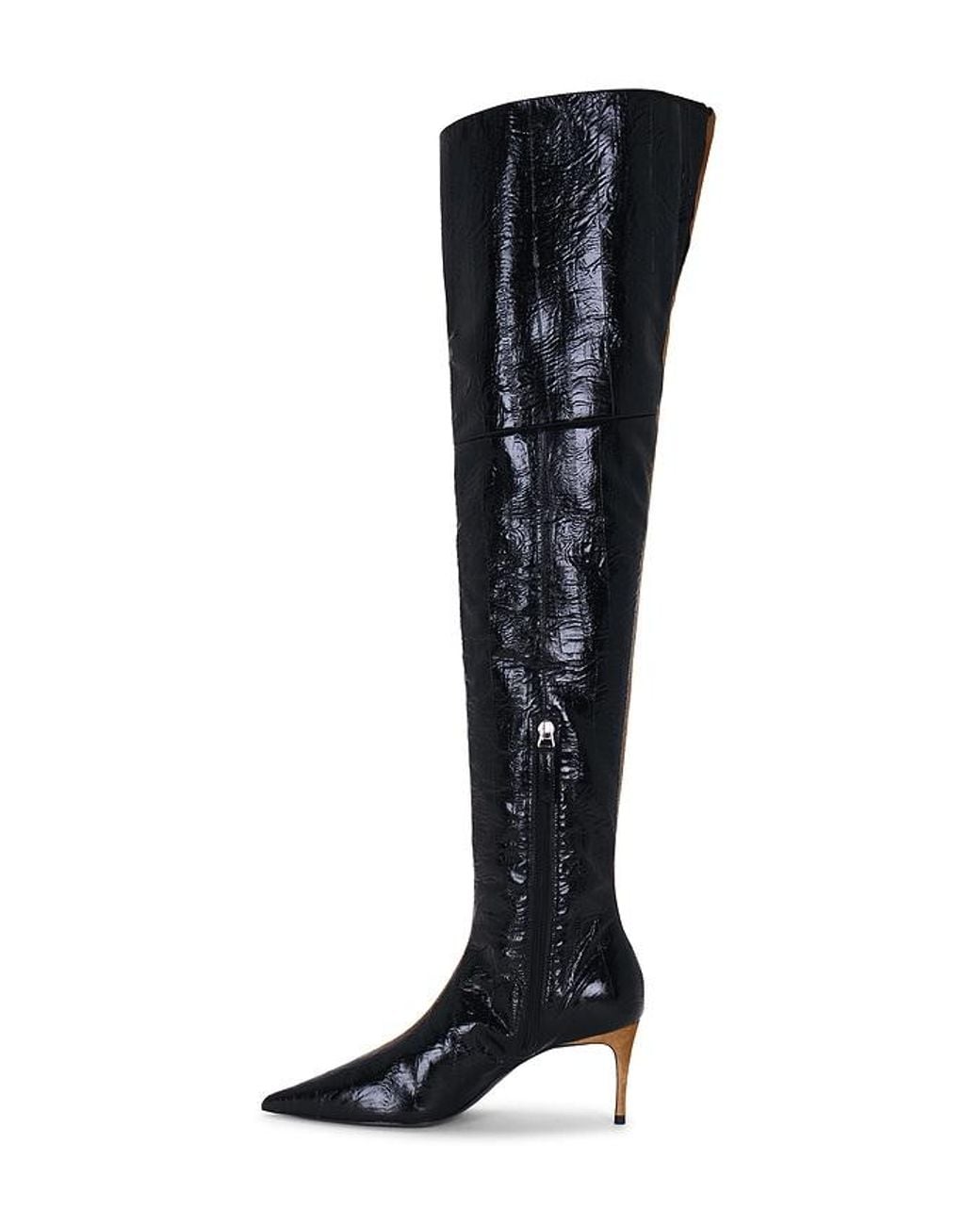 Black Suede Studio Brown Oblik 70 Over The Knee Boot