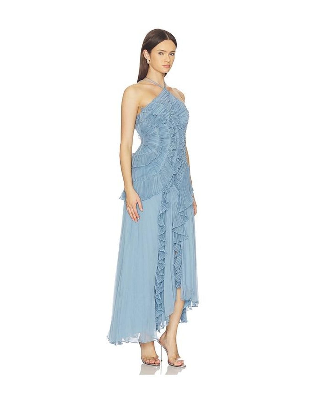 AMUR Blue Lorelie Halter Gown
