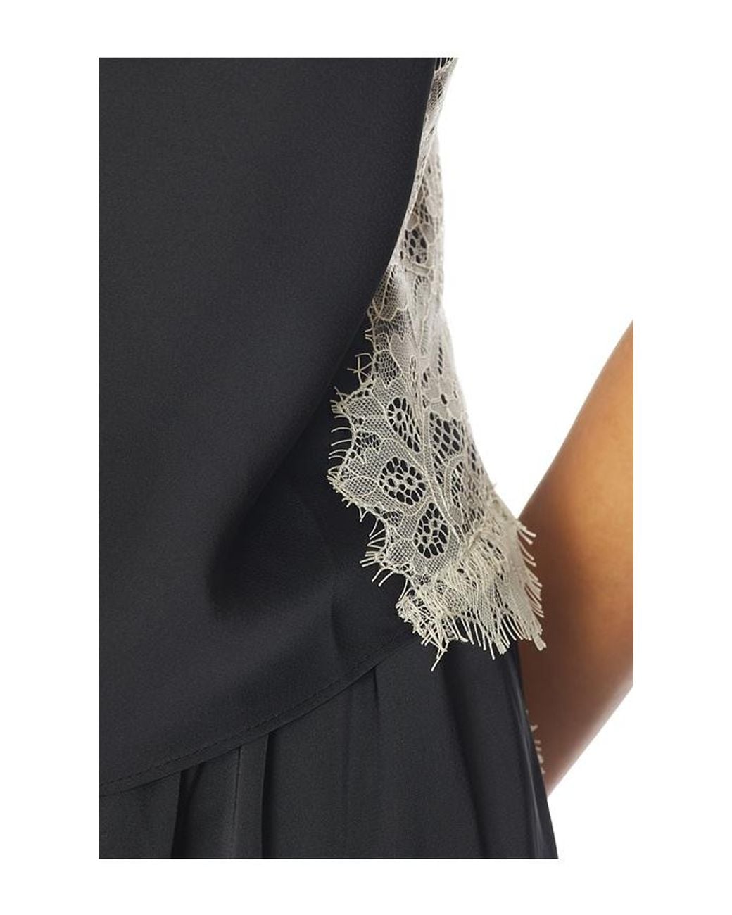 Cinq À Sept Black Esme Satin Lace Petit Marta Cami